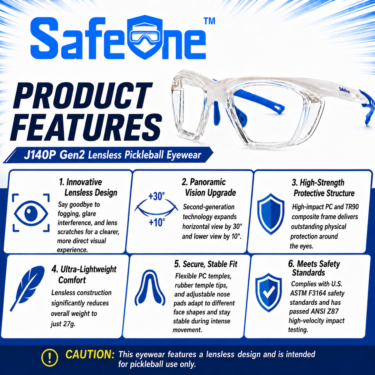 SafeOne J-140P Gen2 – Lensvrije beschermende eyewear