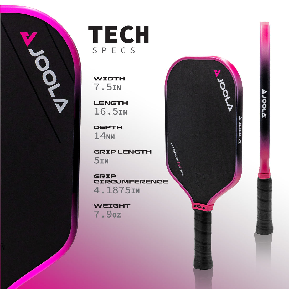 JOOLA Pickleball Paddle Tyson McGuffin Magnus 3S 14mm (Laatste exemplaar)